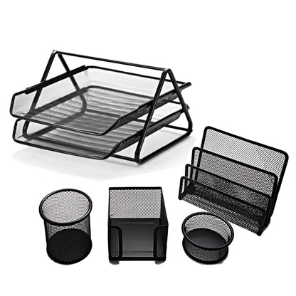 Metal Mesh Desk Organizer Set