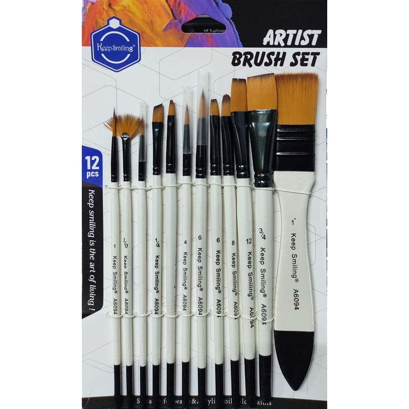 Keep Smiling Artist Value Brush Pack of 12