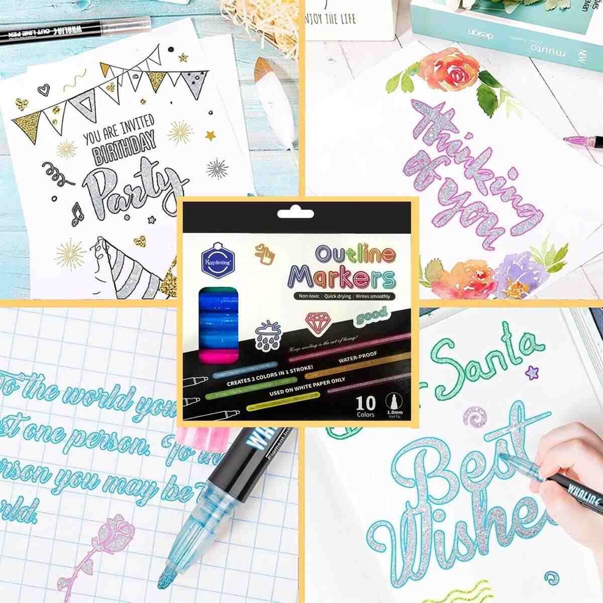 Keep Smiling Outline Metallic Markers Pack of 10