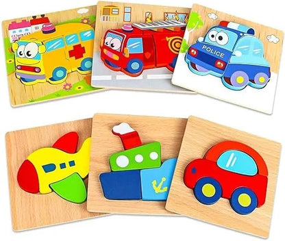 Kids Wooden Educational 4Pcs Jigsaw Picture Puzzle Single Piece