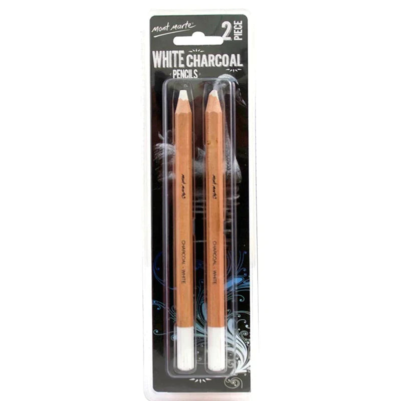 Mont Marte White Charcoal Pencils- 2pcs Set