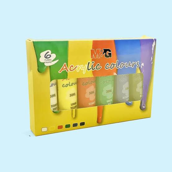 M&G Acrylic Colours 6 Pieces Paints Set 30ML