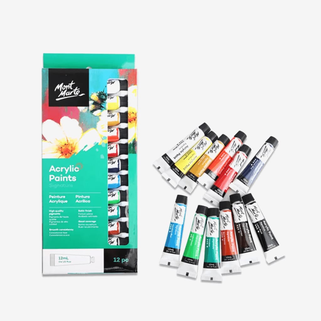 Mont Marte Acrylic Paint Set Of 12 12ml