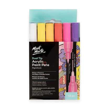 Mont Marte Dual Tip Acrylic Paint Pens Signature Set of 12