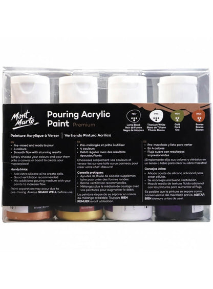 Mont Marte Premium Pouring Acrylic Paint 60ml Set Of 4 Celestial