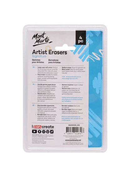 Mont Marte Signature Artist Erasers Pack Of 4