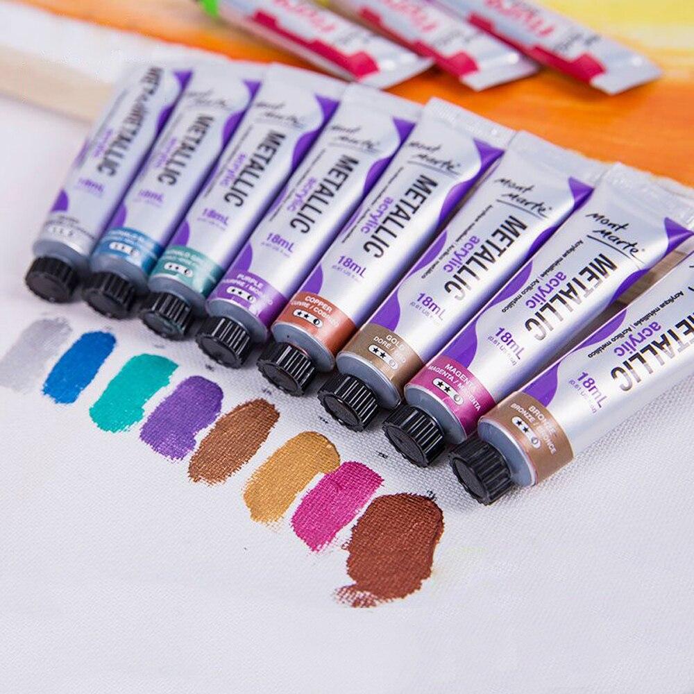 Mont Marte Metallic Acrylic Paints 18 ml Tubes Set Of 8 Pieces