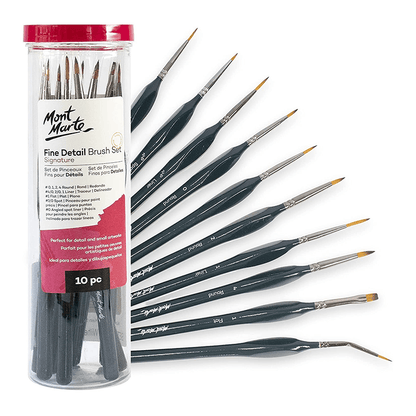 Mont Marte Signature Fine Detail Brush Set of 10Pcs