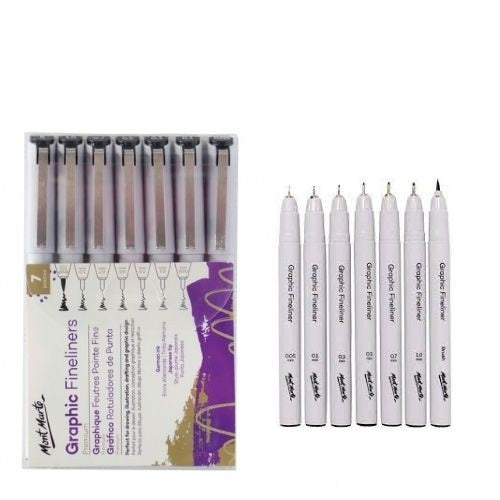 Mont Marte Graphic Fineliners Pack Of 7