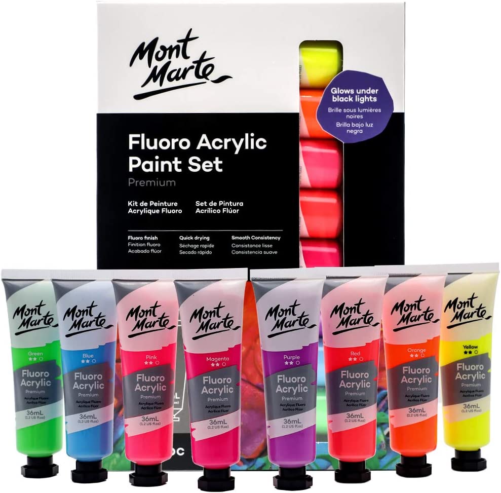 Mont Marte Acrylic Paints 36ml Tubes Set Of 8pcs