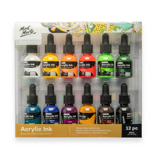 Mont Marte Premium Acrylic Ink 12pc x 20ml