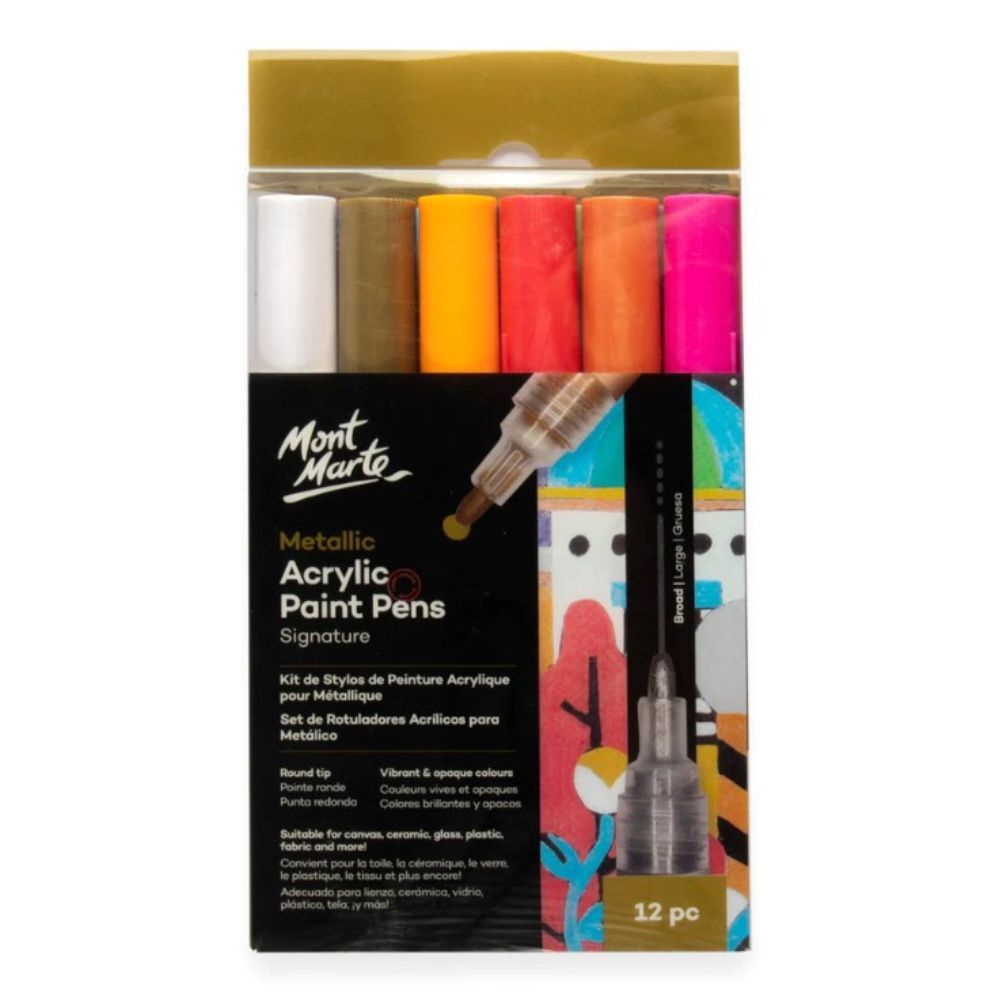 Mont Marte Signature Metallic Acrylic Paint Pen Set of 12