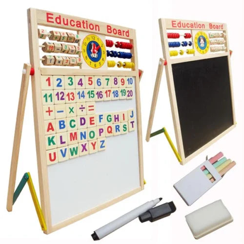 Wooden Multi Purpose Magnetic Pictures Writes Plank Educational Board Large Size