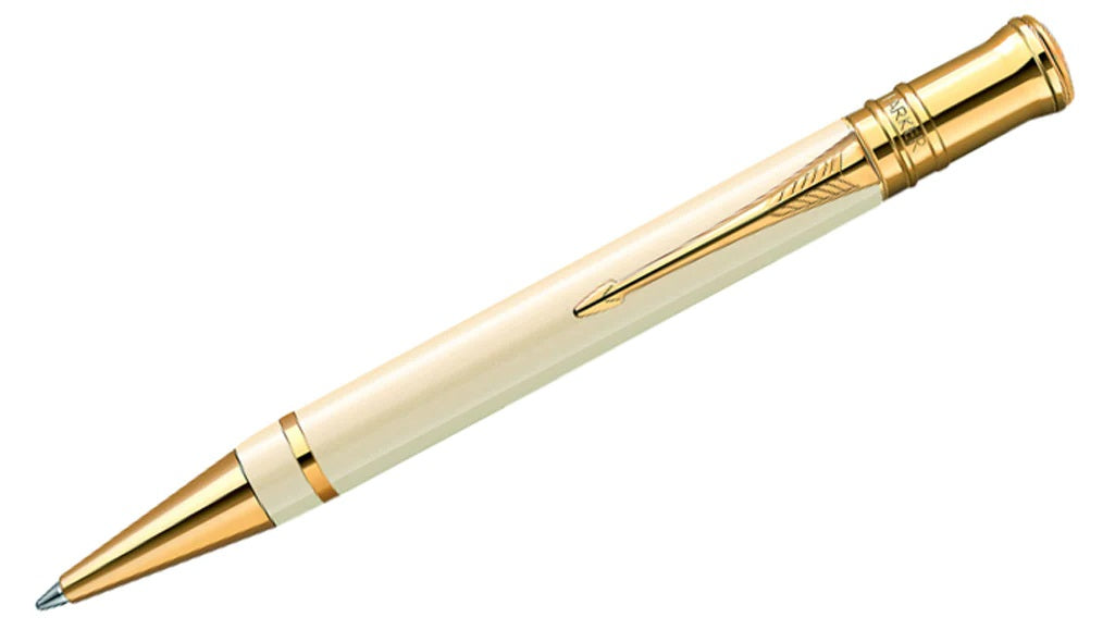 Parker Duofold Classic Ivory with Gold Trim Ballpoint Pen