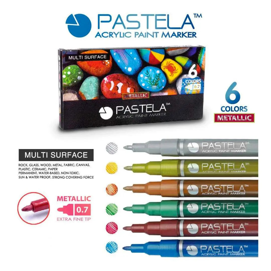 ST Pastela Metallic Acrylic Paint Marker Set Of 6  0.7mm