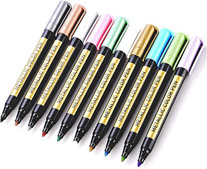 STA Permanent Metallic Paint Markers Set of 10