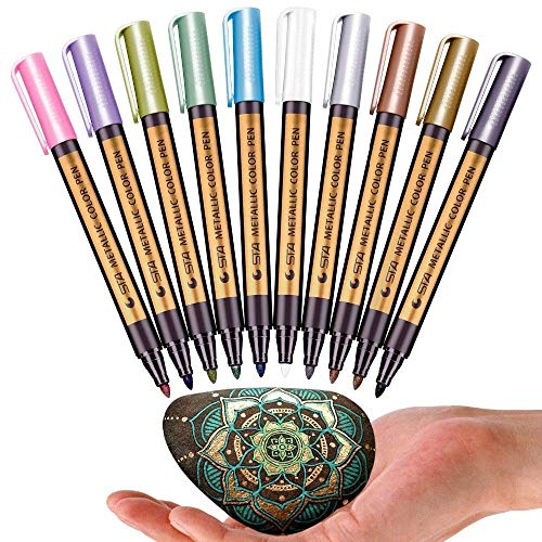 STA Permanent Metallic Paint Markers Set of 10