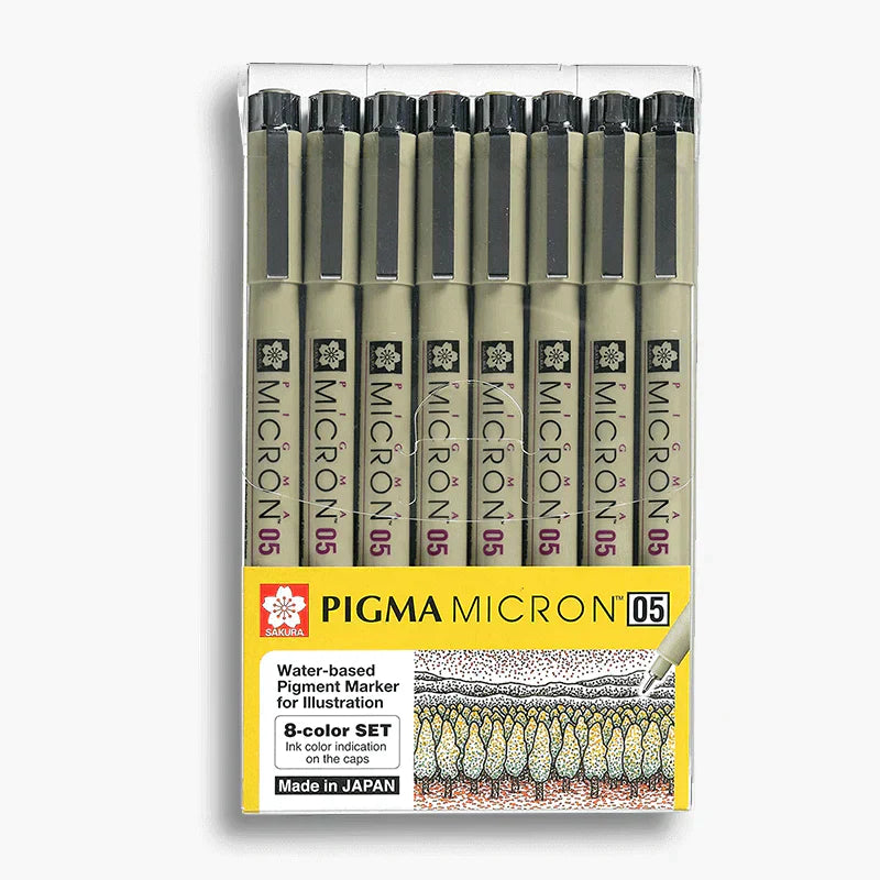 Sakura Pigma Micron Colored Pen 0.5 Set Of 8