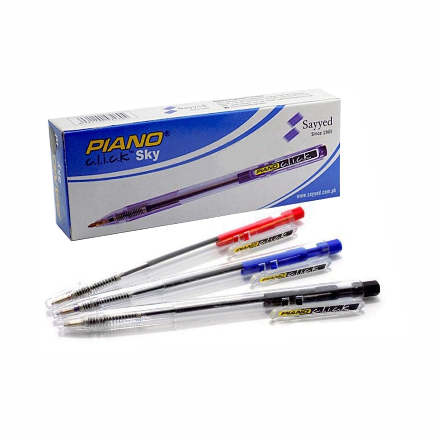 Piano Click Sky Ballpoint Pen Pack of 10