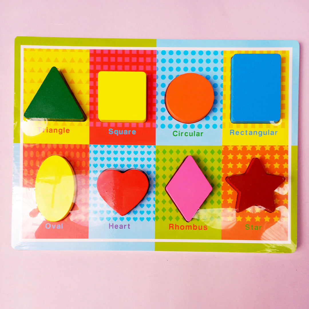 Wooden 3D Shapes Puzzle Plate