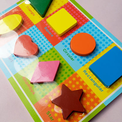 Wooden 3D Shapes Puzzle Plate