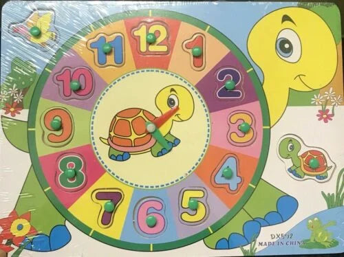 WOODEN TURTLE NUMBER CLOCK JIGSAW PUZZLE