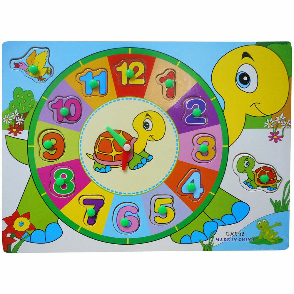 WOODEN TURTLE NUMBER CLOCK JIGSAW PUZZLE