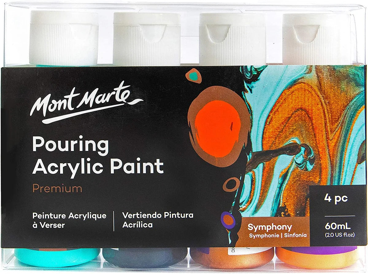 Mont Marte Pouring Acrylic Paint Set Premium 4pc x 60ml