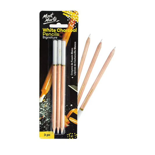 Mont Marte White Charcoal Pencils Pack of 3