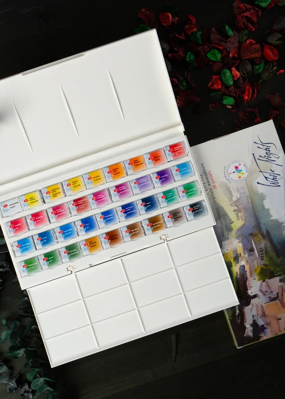 White Nights Artists Watercolor Set Of 36 Full Pans