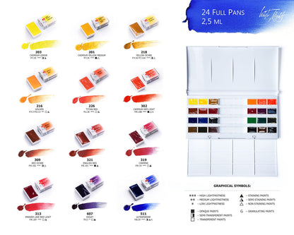 White Nights Artists’ Watercolour Full Pans Set Of 24