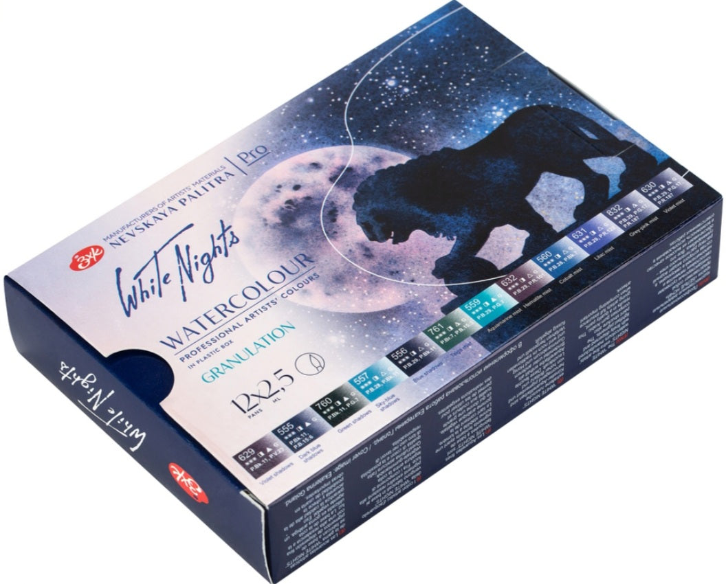 White Nights Granulation Full Pans Watercolors Set Of 12