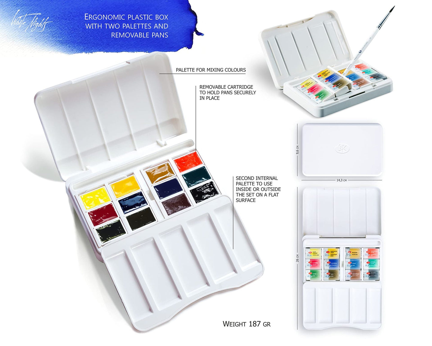 White Nights Watercolor Full Pans Set Of 12