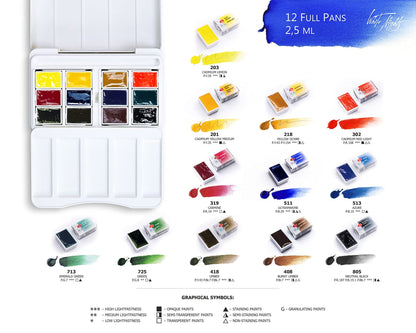 White Nights Watercolor Full Pans Set Of 12