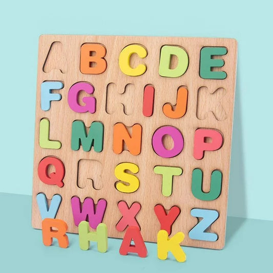 Wooden 3D Alphabet ABC Puzzle Plate