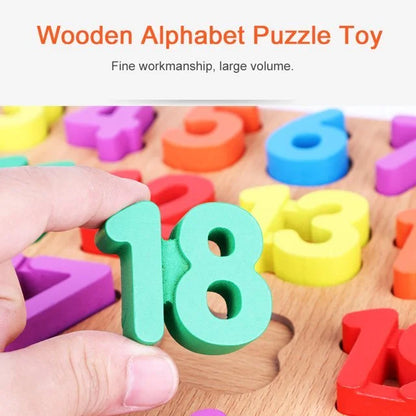 Wooden 3D Numbers 123 Puzzle Plate