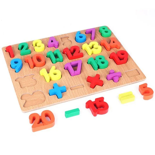 Wooden 3D Numbers 123 Puzzle Plate