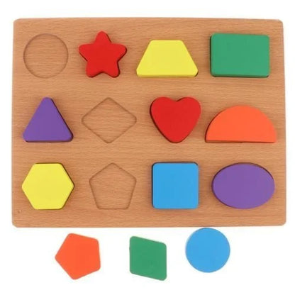 Wooden 3D Puzzle Geometric Shape Plate