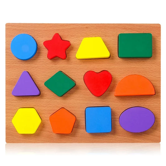 Wooden 3D Puzzle Geometric Shape Plate