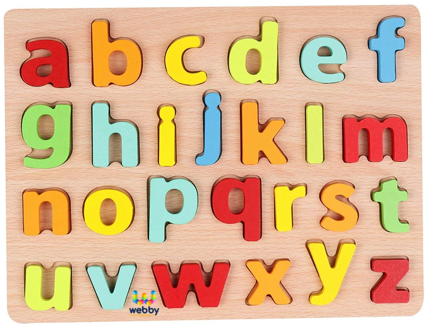 Wooden 3D Small Alphabets abc Puzzle Plate