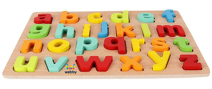 Wooden 3D Small Alphabets abc Puzzle Plate