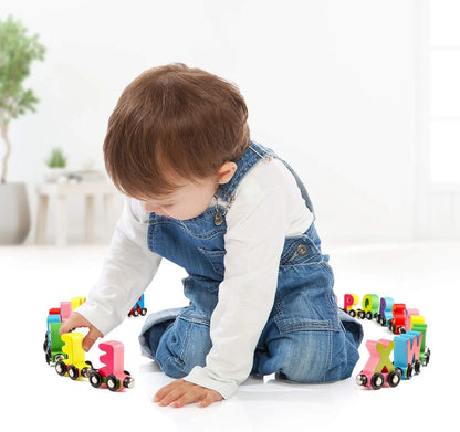 Wooden Alphabet ABC Magnetic Educational Toy Cars