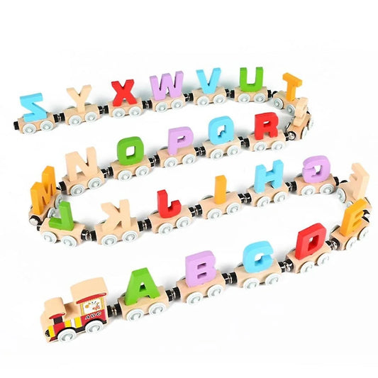 Wooden Alphabet ABC Magnetic Educational Toy Cars