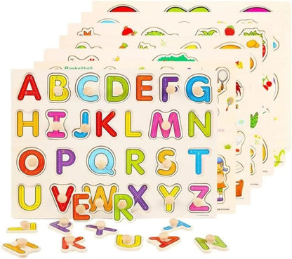 Wooden Alphabet ABC Puzzle Plate For Kids