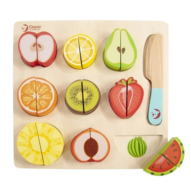 Wooden Fruits Cutting Puzzle Plate