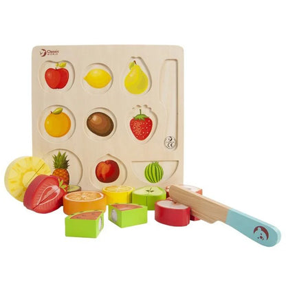 Wooden Fruits Cutting Puzzle Plate