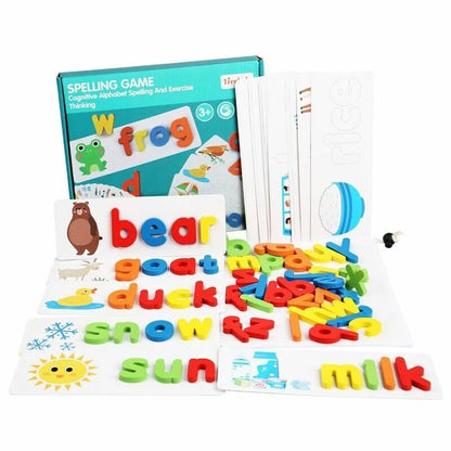 Wooden Educational Learning English Kids Spelling Game Toy