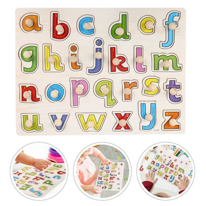 Wooden Educational Small abc Learning Puzzle Plate