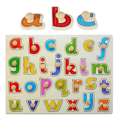 Wooden Educational Small abc Learning Puzzle Plate