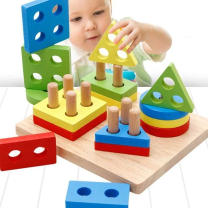 Wooden Educational Toy Geometry Intelligence Board